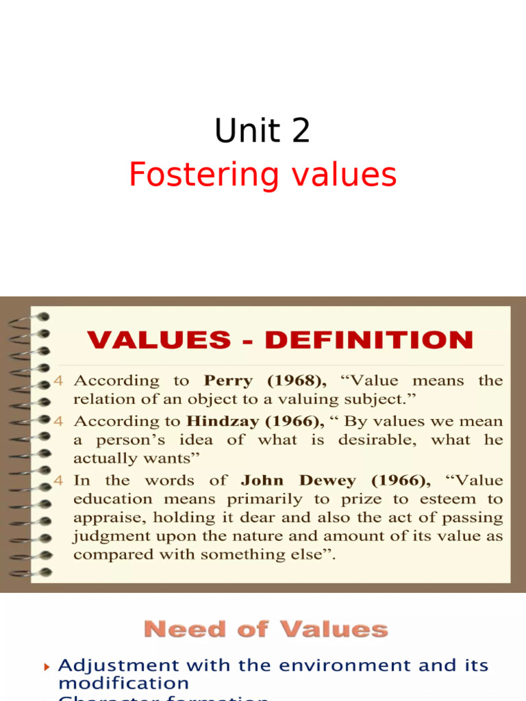 Unit2 Fostvalue | PDF | Teachers | Knowledge
