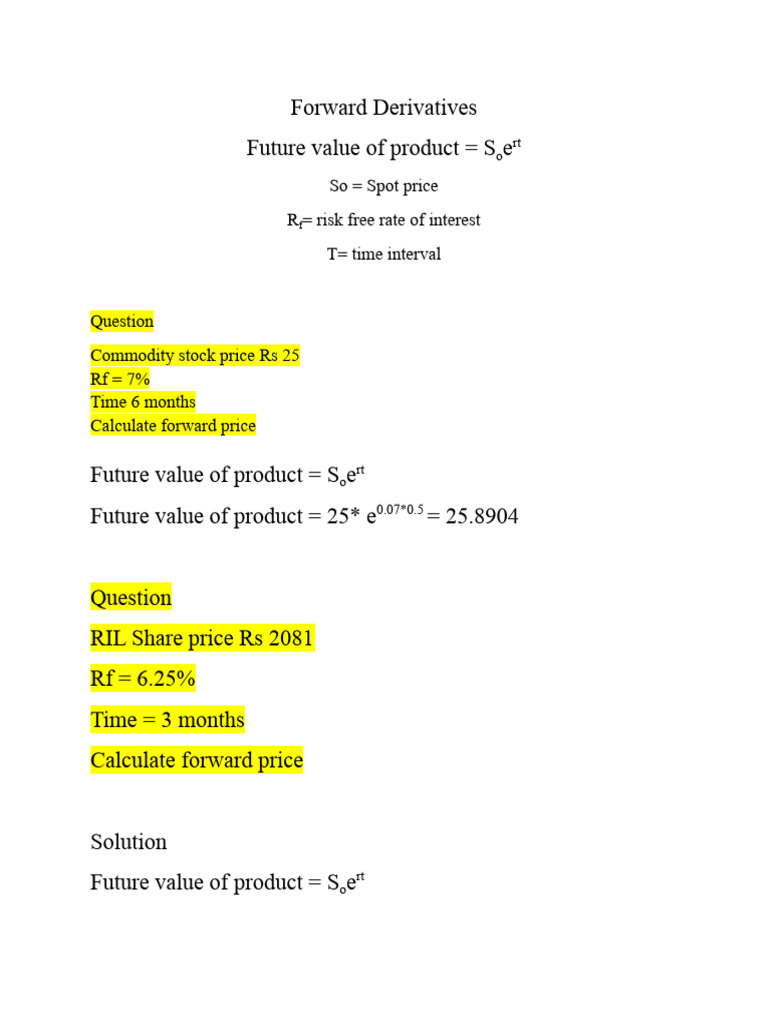 Forward Derivatives Pricing and Beta Analysis | PDF | Spot Contract ...