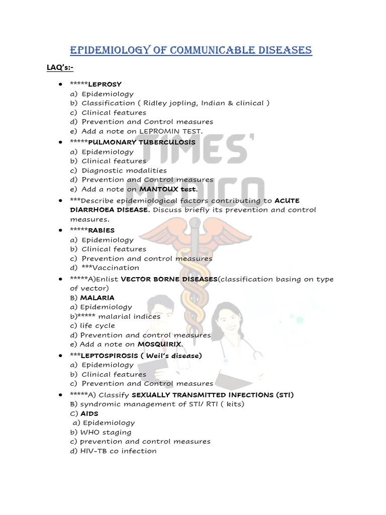 Communicable Diseases Epidemiology Overview | PDF | Vaccines | Infection