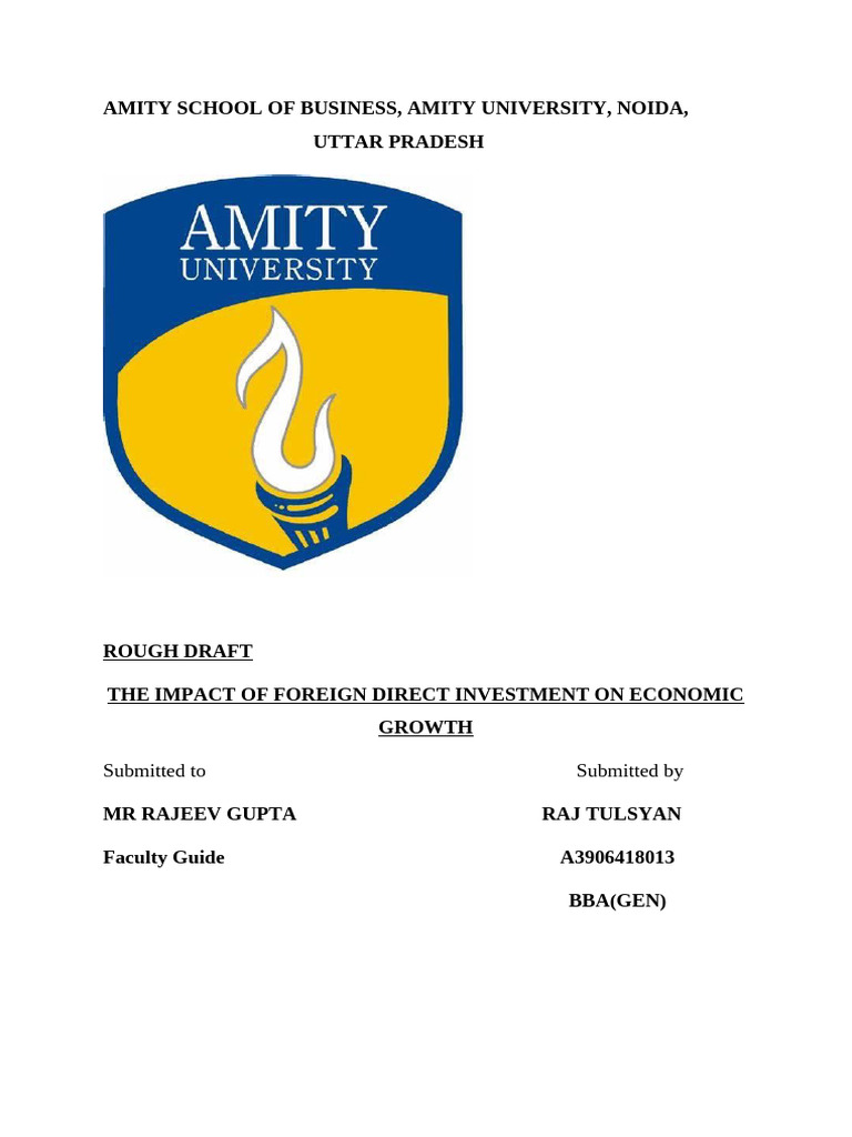 FDI's Role in Economic Growth in India | PDF | Foreign Direct ...