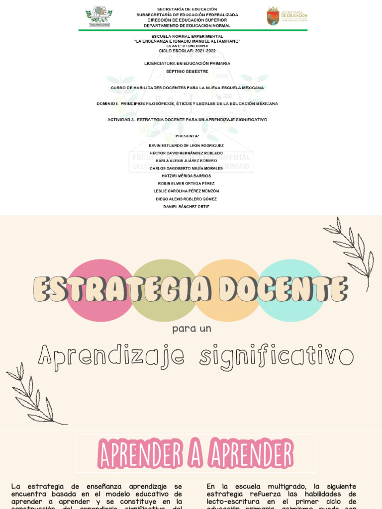 Estrategias de Aprendizaje en Educación Primaria | PDF | Aprendizaje ...