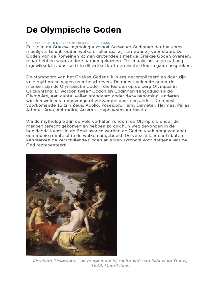 De Olympische Goden | PDF
