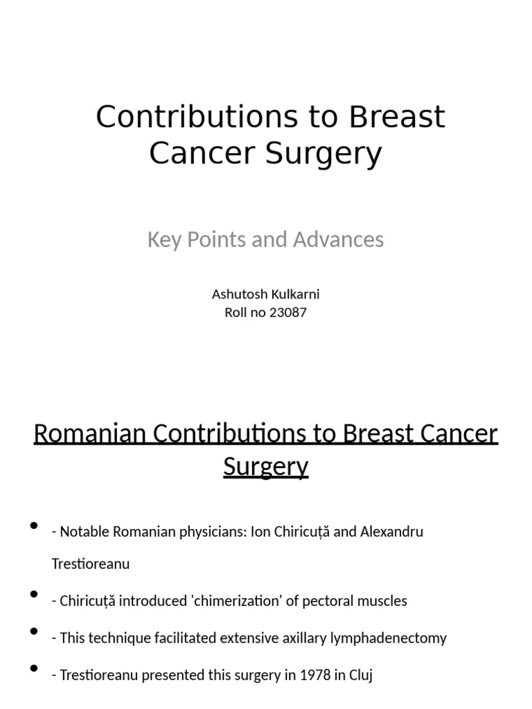 Breast Cancer Surgery Presentation | PDF