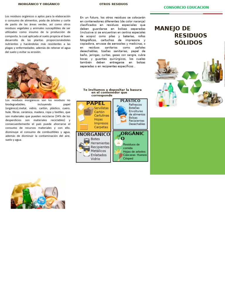 Clasificación y Manejo de Residuos Sólidos | PDF | Residuos | Reciclaje
