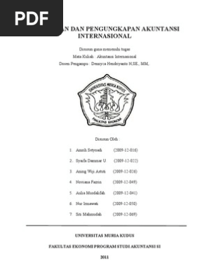 Pelaporan Dan Pengungkapan Akuntansi Internasional