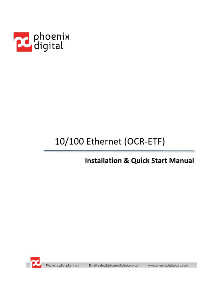 10/100 Ethernet Installation Manual | PDF | Power Supply | Computer Network