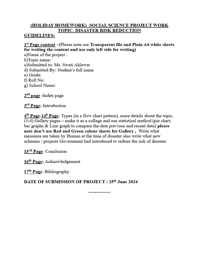 Disaster Risk Reduction Project Guide | PDF