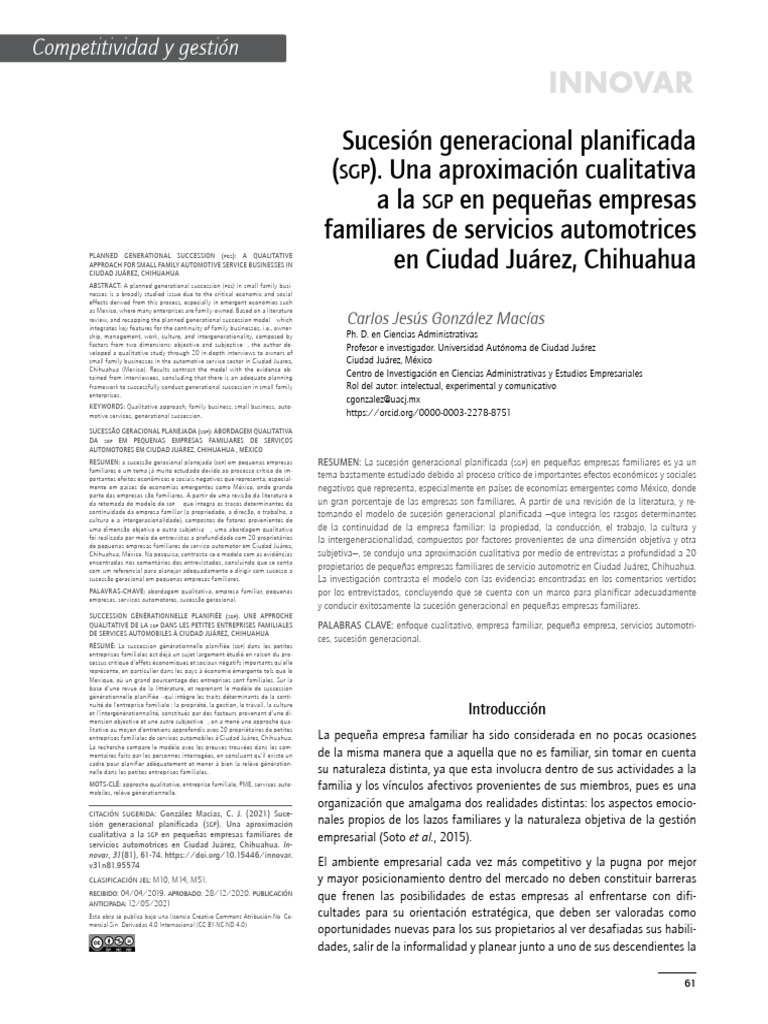 Sucesión Generacional en Empresas Familiares | PDF | Liderazgo ...