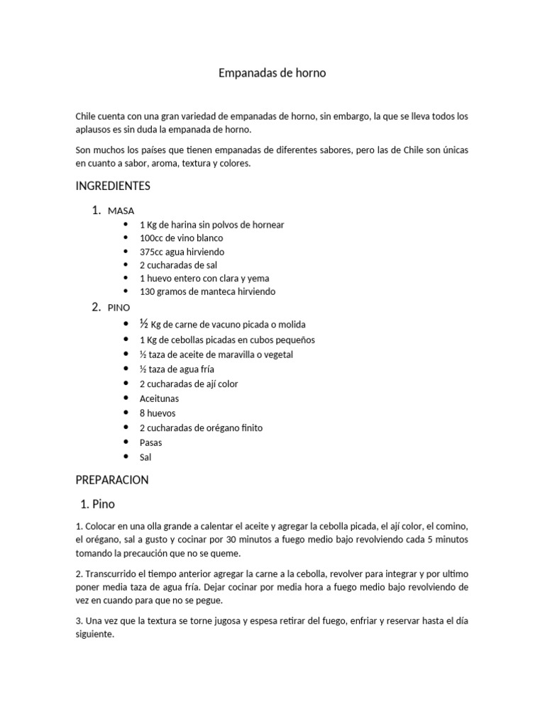 Empanadas de Horno | PDF | Cocinando | Cocina occidental