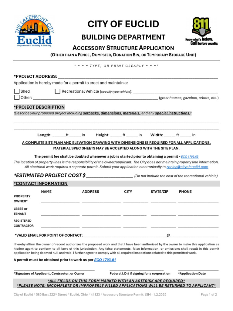 Accessory structure permit no fence 2025 pdf