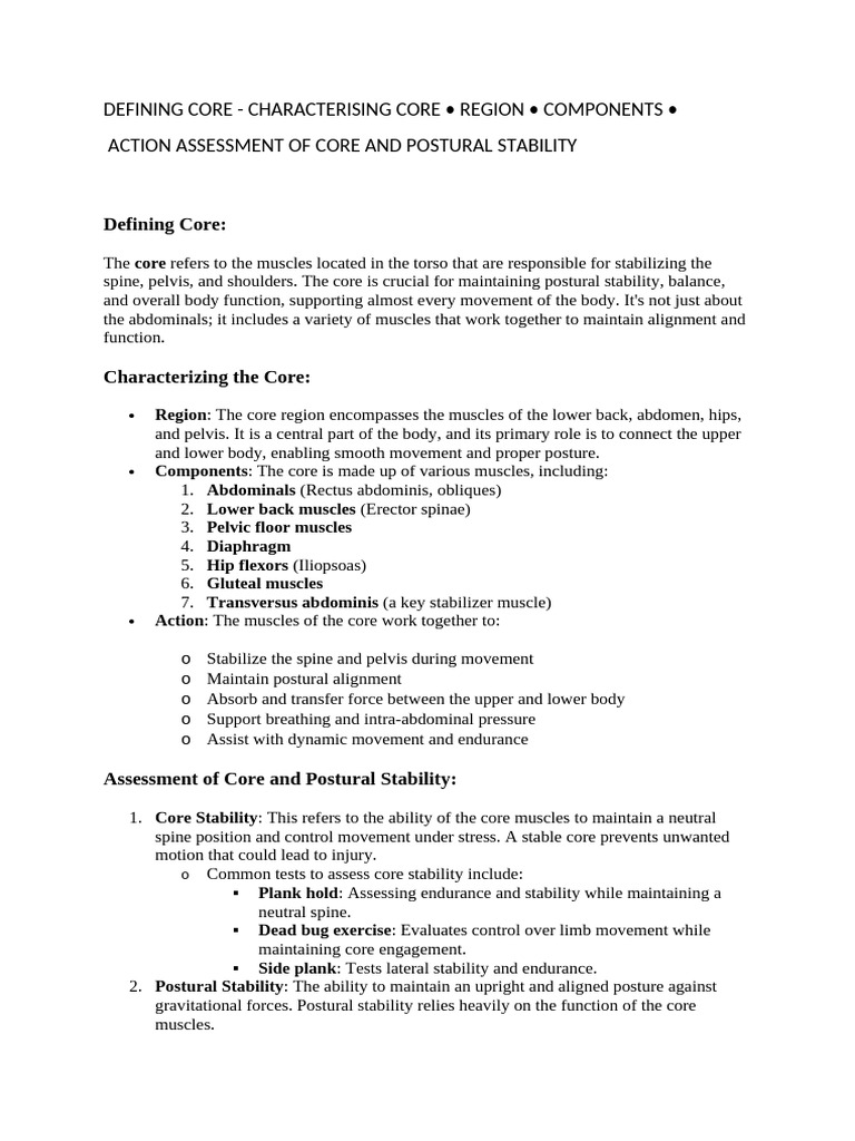 Defining Core Training and Stability | PDF | Pelvis | Abdomen