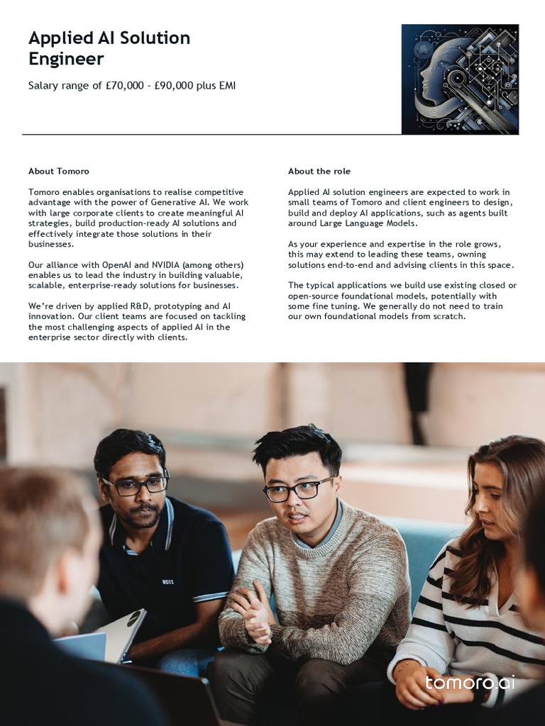 Applied AI Solution Engineer Role at Tomoro | PDF | Artificial ...