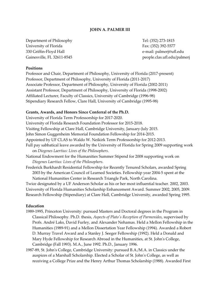John A. Palmer III: Philosophy Profile | PDF | Plato | Socrates