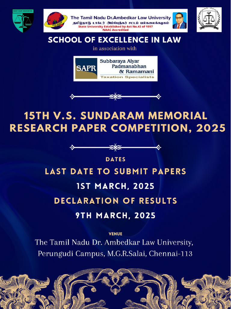 Rulebook - 15th V.S. Sundaram Memorial Research Paper Competition, 2025 ...