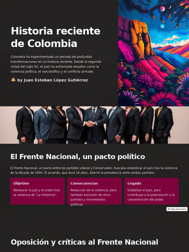 Historia Reciente de Colombia | PDF | Colombia | Política de colombia