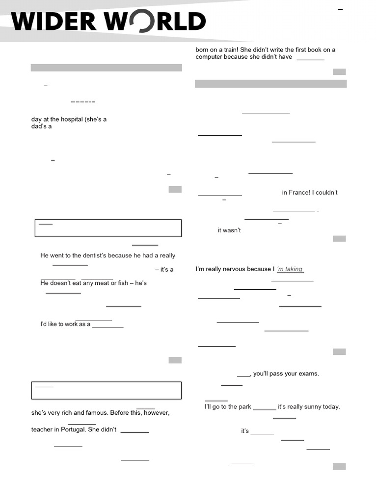 Vocabulary and Grammar Review Units 1-6 | PDF