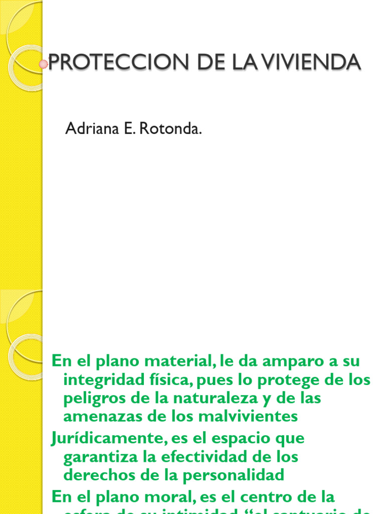 Protección de la Vivienda Familiar | PDF | Derechos humanos | Barrio ...