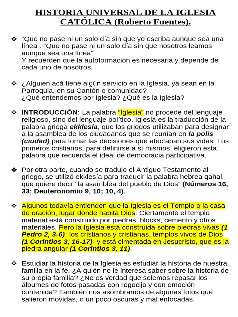 HISTORIA UNIVERSAL DE LA IGLESIA Parte 1. | PDF | Jesús | Pablo el apóstol