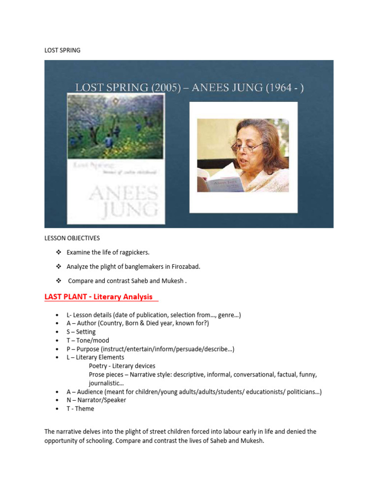 Lost Spring Notes | PDF