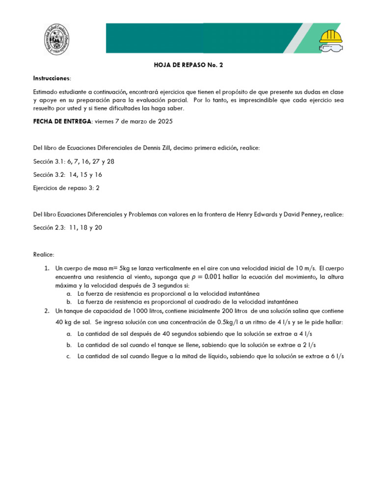 Hoja de Repaso para El Segundo Parcial | PDF
