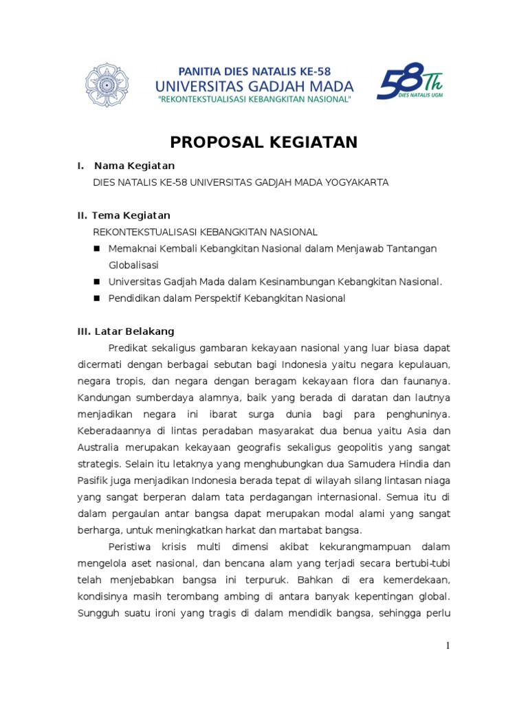 Contoh Proposal Kegiatan UGM | PDF