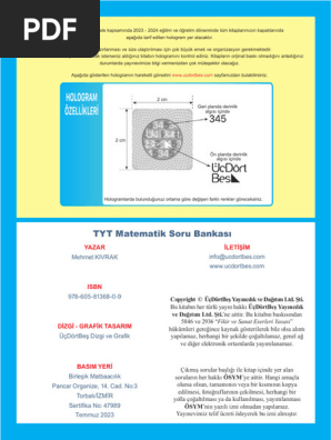 345 Tyt Matemati̇k Hd 4k 2024 Tytaytpdf2024!1!100 | PDF