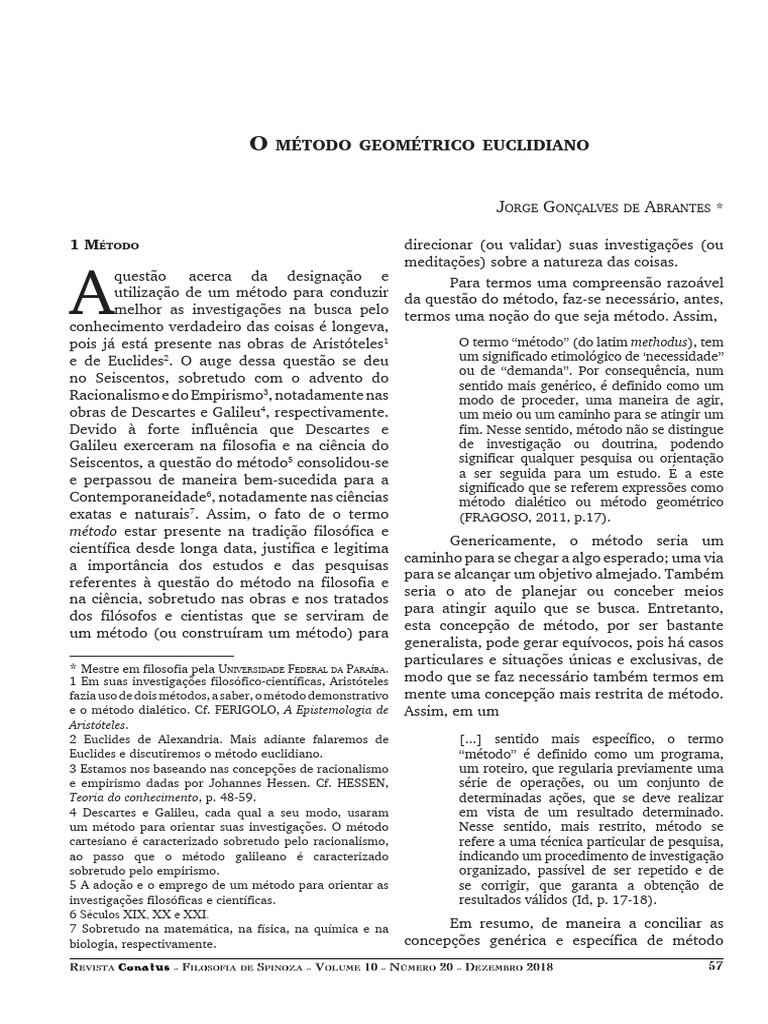 Método Geométrico de Spinoza | PDF | Axioma | Geometria