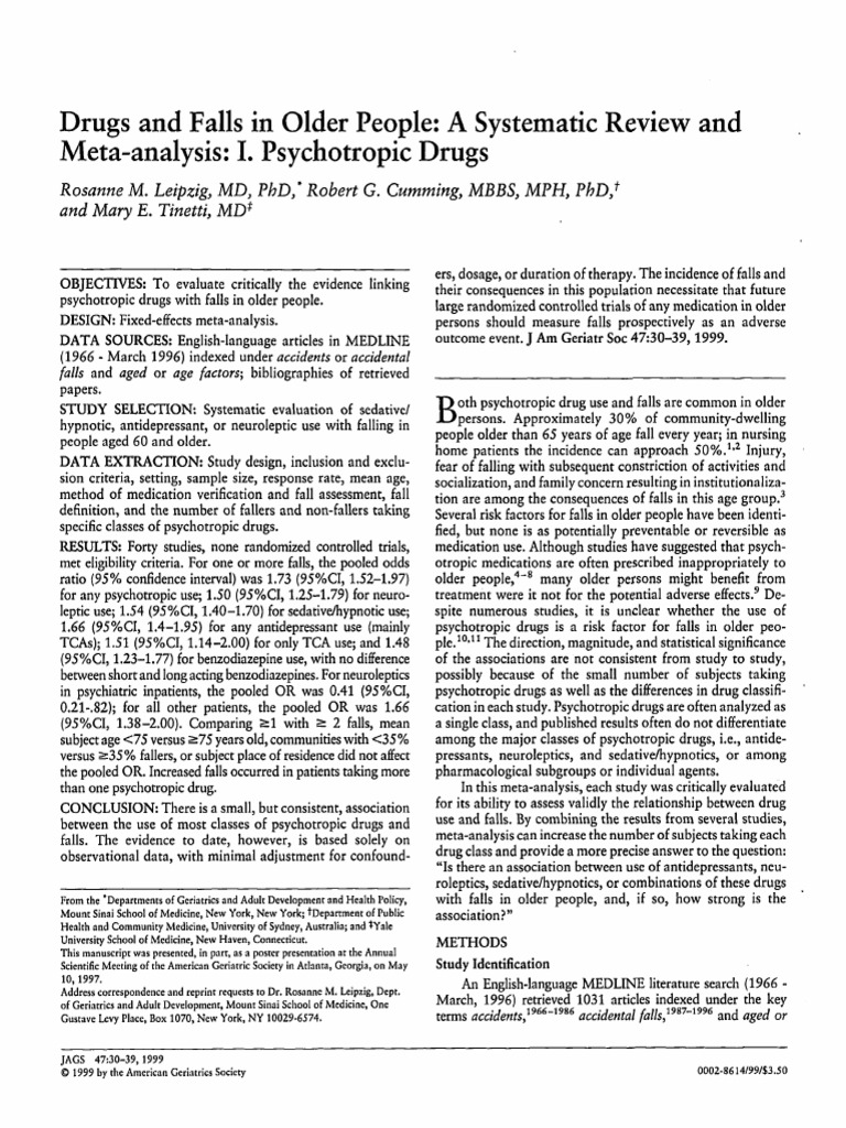 07 Drugs and Falls in Older People. A Systematic Review and Meta ...