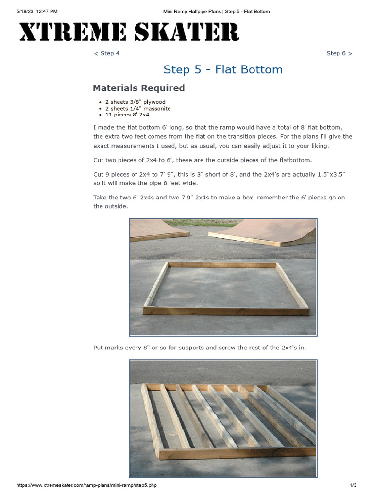 Mini Ramp Halfpipe Construction Guide | PDF | Equipment