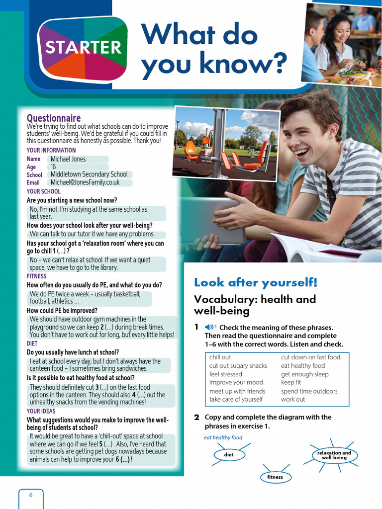 Student Well-Being Questionnaire Guide | PDF | Grammatical Tense | Verb