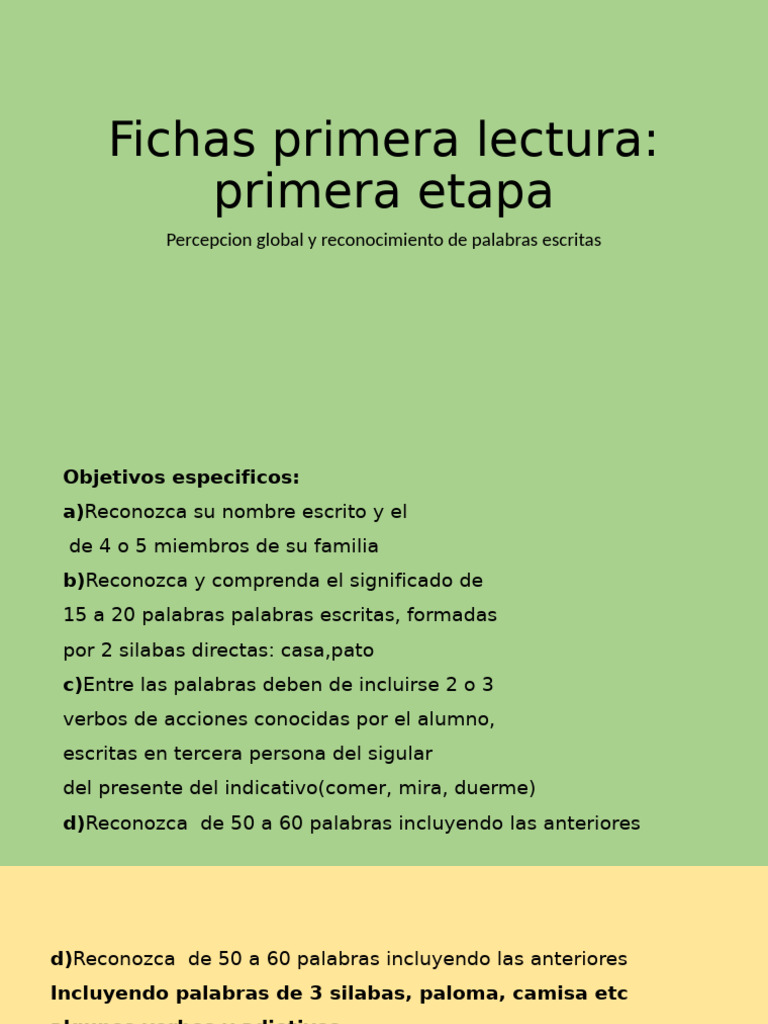 Lectura Primera Etapa | PDF