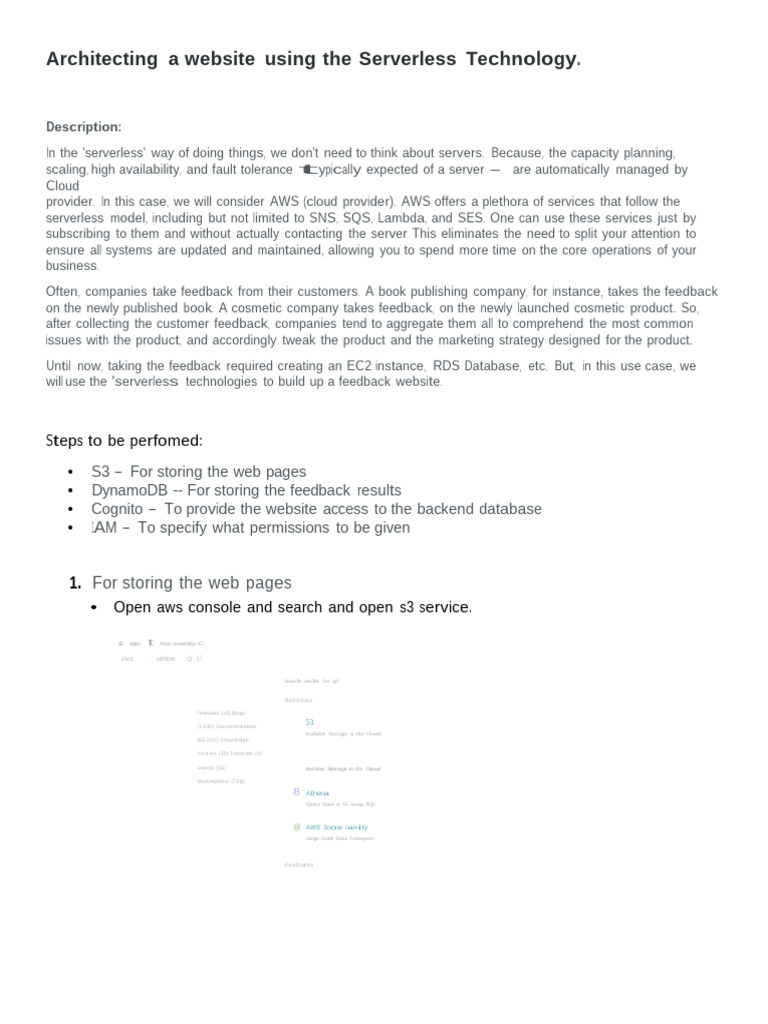 Building a Serverless Feedback Website | PDF | Websites | Computing