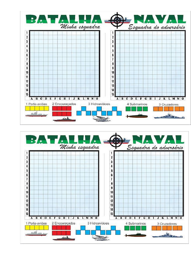 Jogo Batalha Naval Cordenadas Cartesianas 5 Ano Matemática | PDF