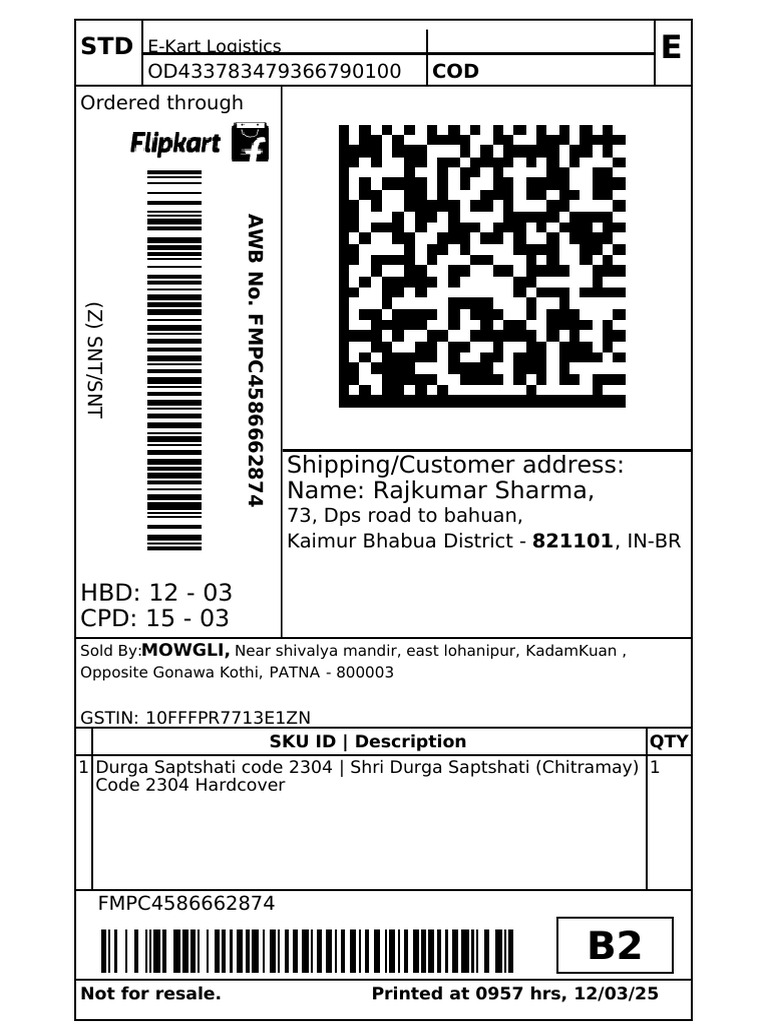 E-Kart Logistics Order Details | PDF | Invoice | Narendra Modi