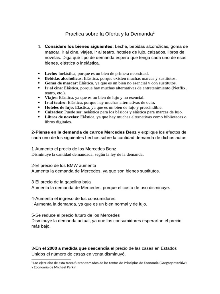 Elasticidad de la Demanda y Oferta | PDF | Oferta y demanda ...