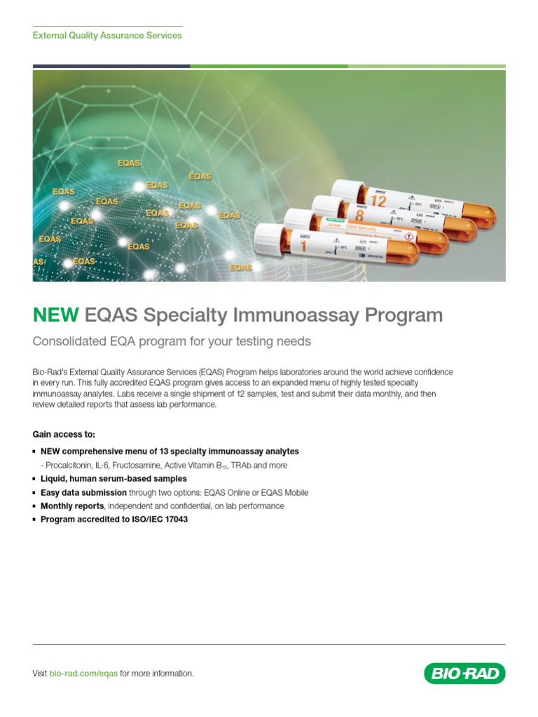 Bio-Rad Specialty Immunoassay EQAS Program | PDF
