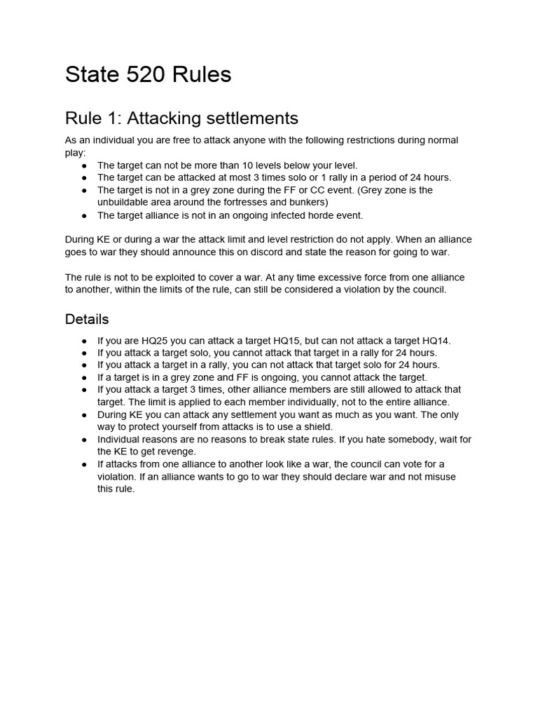 Panduan Umum Aturan Game State Of Survival Pdf Justice Crime