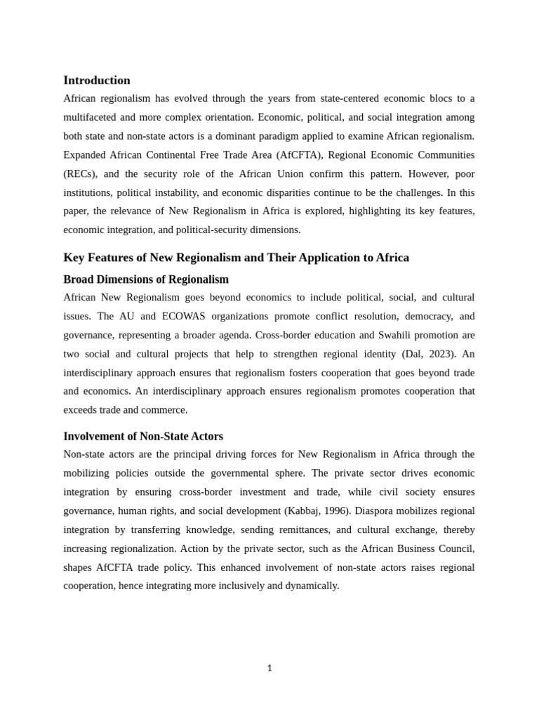 Understanding New Regionalism in Africa | PDF | African Union | Africa