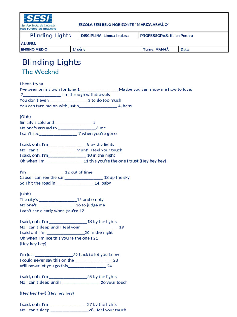 Blinding Light Song | PDF