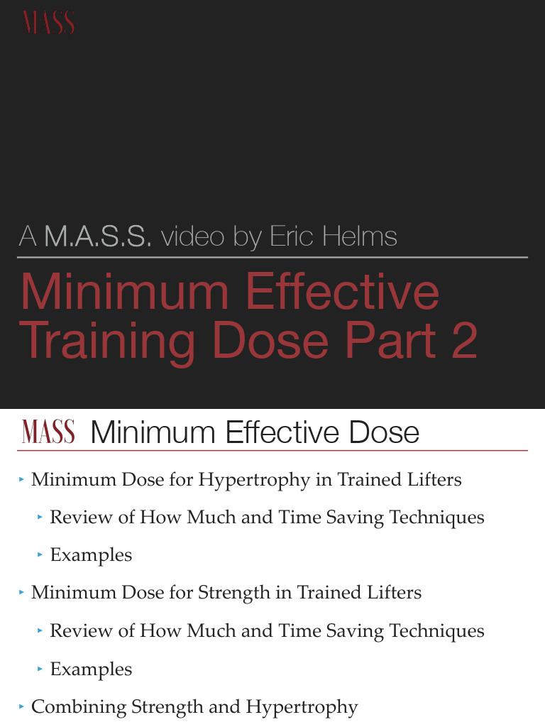 MASS+2021+Minimum+Dose+Sep+2021 | PDF | Strength Training | Weight Training