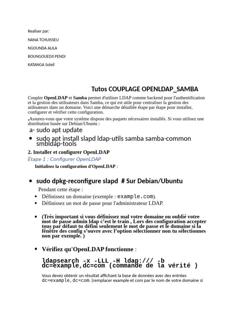 Couplage OpenLDAP et Samba Guide | PDF | Logiciel gratuit | Unix