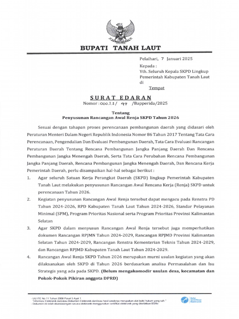 Penyusunan Renja SKPD Tahun 2026 | PDF