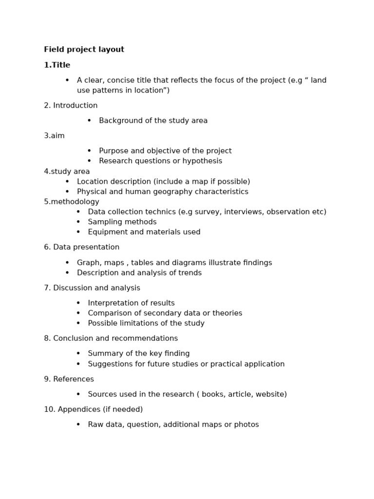 Field Project Layout Guide | PDF