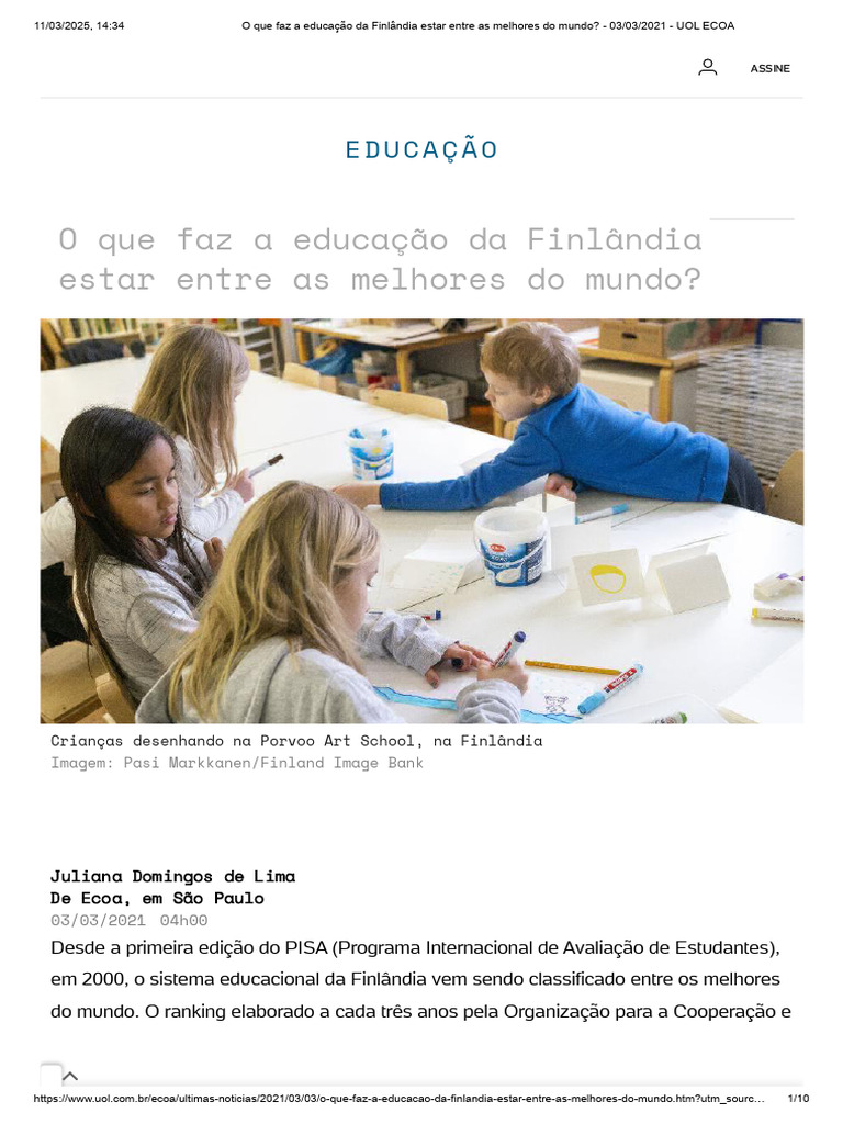 Educação da Finlândia: Melhores Práticas | PDF | Finlândia | Escolas