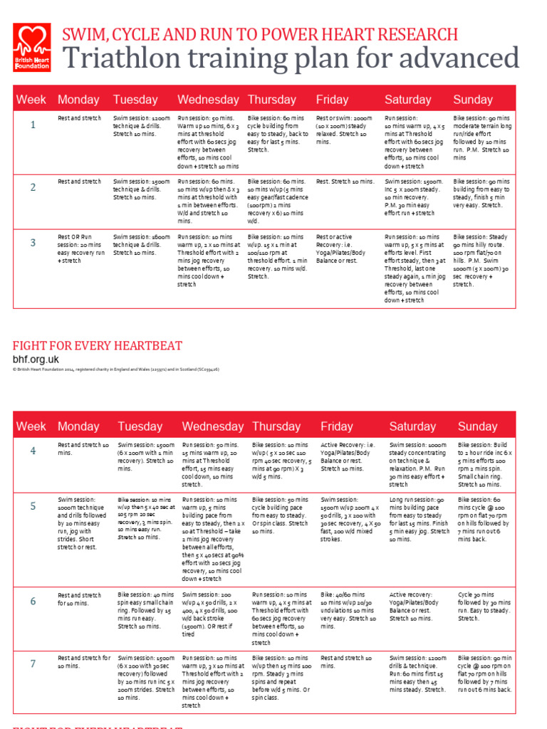 Triathlon Training for Heart Research | PDF | Triathlon