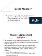 Quality Management Highlights and Definitions