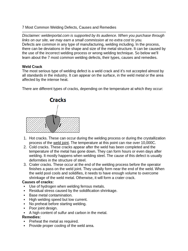 Common Welding Defects Explained | PDF | Welding | Construction