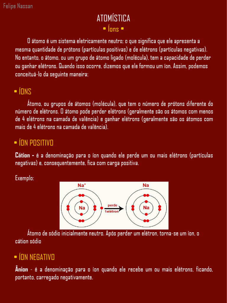 9 - ATOMÍSTICA - ÍONS | PDF
