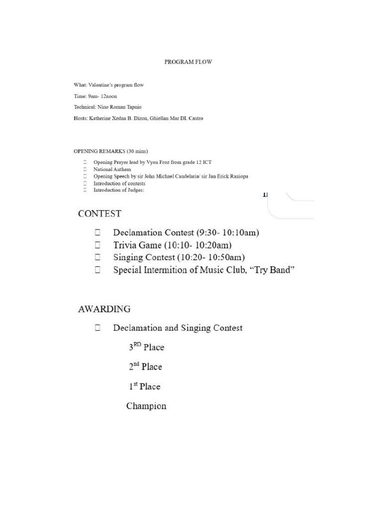 Valentines Program | PDF