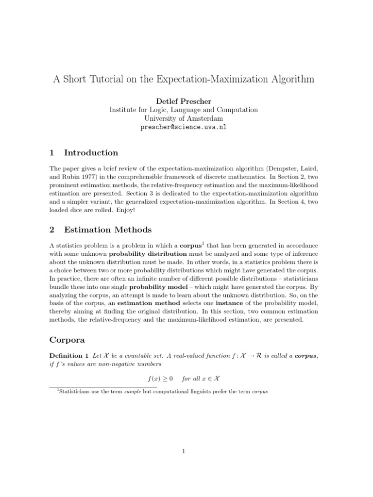 Expectation-Maximization Algorithm Guide | PDF